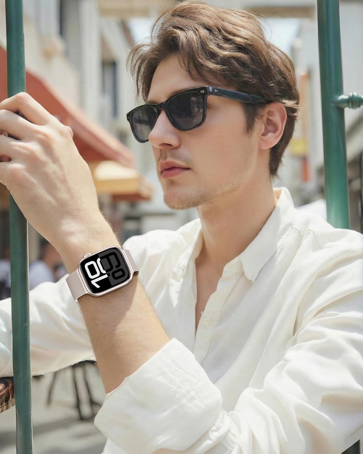 Higgs Strap Compatible with Apple Watch Straps 42mm 46mm 45mm 44mm 41mm 40mm 38mm 49mm for Women Men, Dual Magnetic Adjustable Metal Band for iWatch Series 11 10 9 8 7 6 5 4 SE Ultra 3 2 1 — view 7