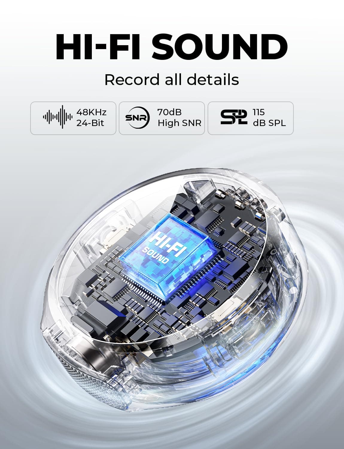 Hollyland Lark M2 Combo Micrófono Inalámbrico (2TX+3RX) para Cámara, iPhone, Android, PC, 300m, 48kHz/24 bit, Hi-Fi Audio, ENC Anti-rumore, 40 Horas, Microfono de Solapa per Livestream, Vlog - Negro — view 2