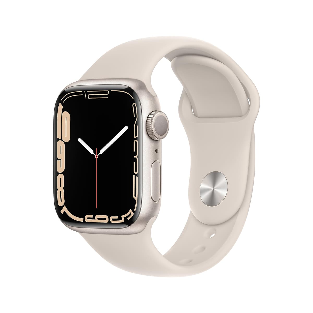 Apple Watch Series 7 (GPS, 41mm) Reloj Inteligente con Caja de Aluminio en Blanco Estrella - Correa Deportiva Blanco Estrella - Talla única. Monitor de entreno, Resistencia alagua