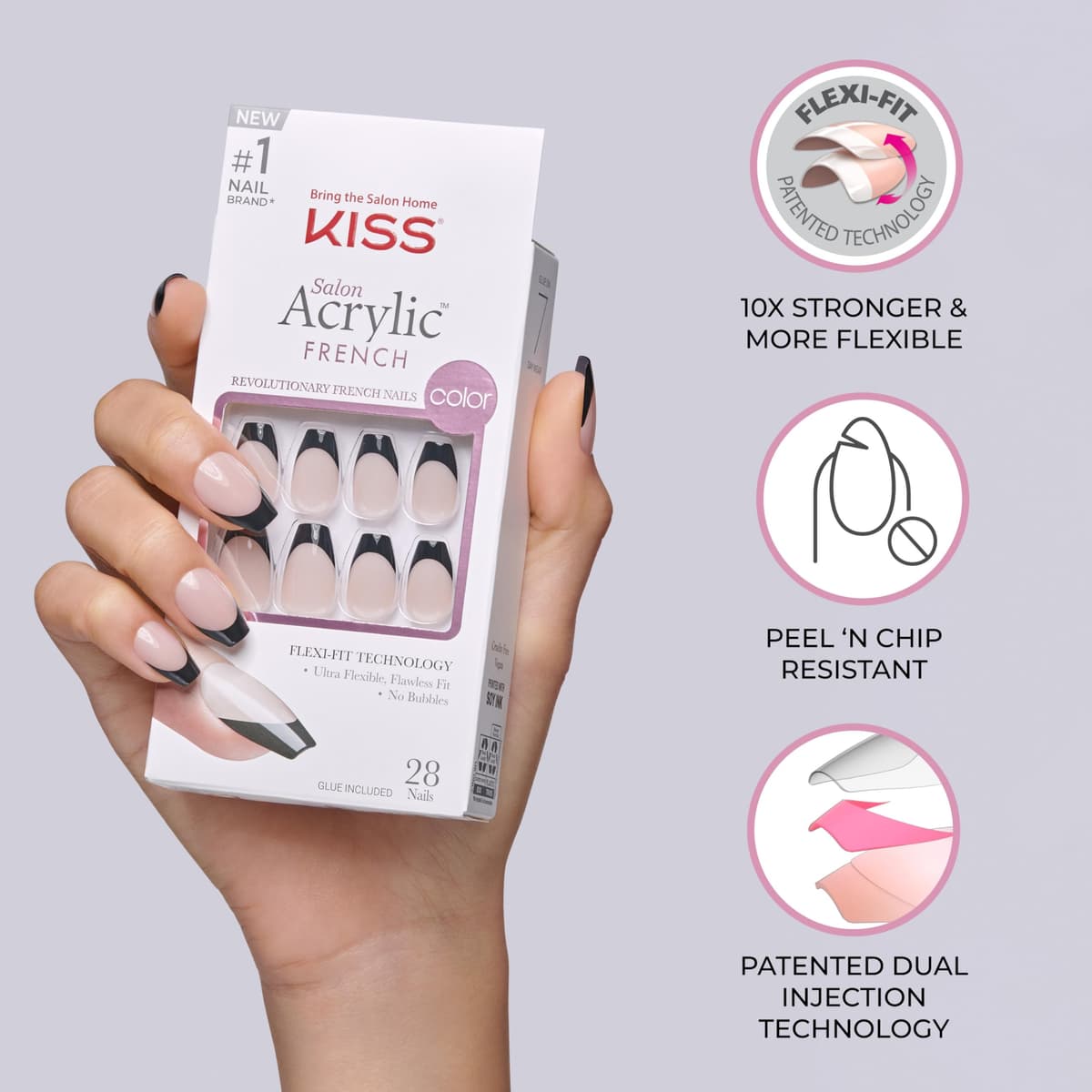 KISS Salon Acrylic French Nude Collection, Cashmere, Medium Length Nude Fake Nails, Includes False Nails, Nail Glue, Nail File, and Manicure Stick, 28 Count (Pack of 1) — view 25