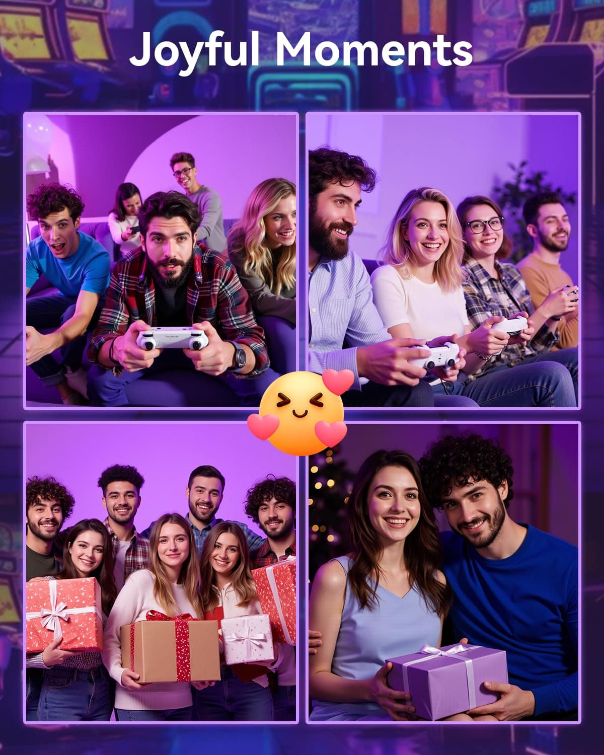 2026 Upgraded Retro Gaming Console, Retro Game Stick, 4K HD HDMI TV Game Stick, Built-in Classic Video Games, Plug & Play Game Console for TV 2 Wireless Controllers — view 6