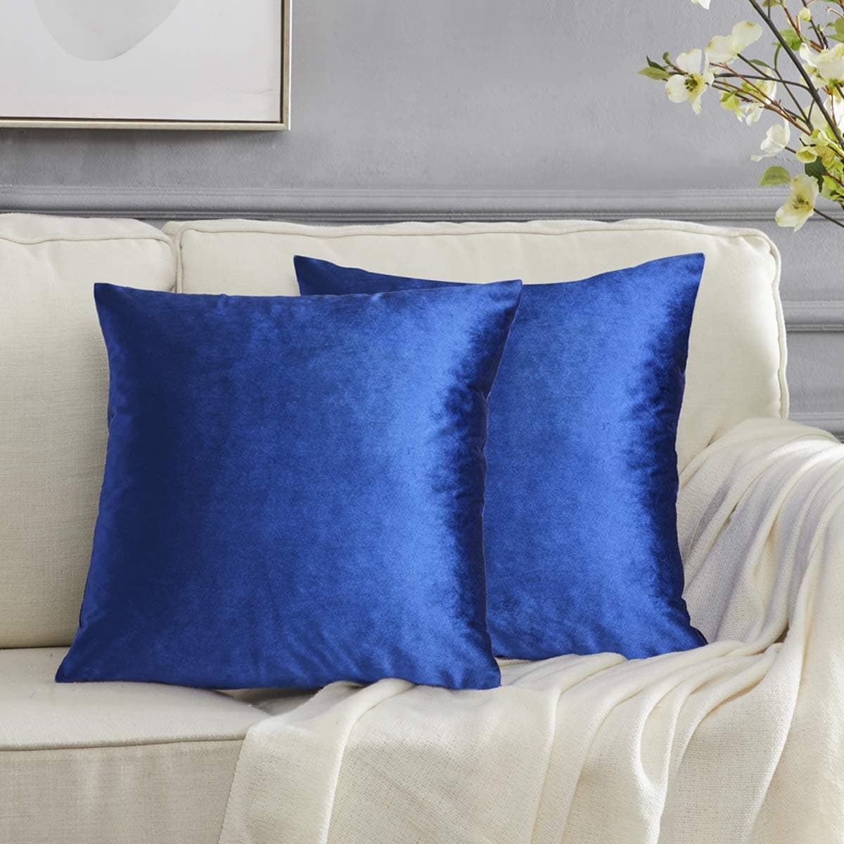 Gris Oscuro Terciopelo Almohada Cubre Caso Suave decoración Fundas de de cojín para sofá Dormitorio Coche Cama Casa Decor 30x50cm ，Pack de 2 — view 41