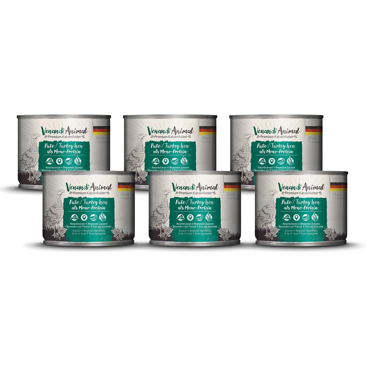 Venandi Animal Premium Cat Food, Horse as Monoprotein, Wet Food, Grain-Free and Natural, Pack of 6 (6 x 200 g) — view 25