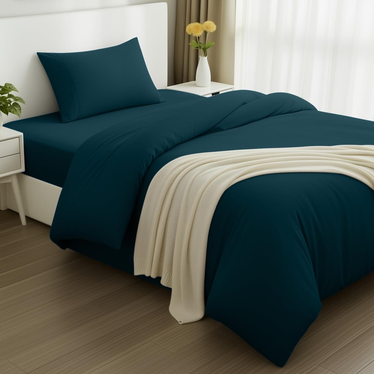 Utopia Bedding 3 Piece Single Bedding Set - Duvet Cover, Fitted Sheet with Pillow case - Soft Brushed Microfiber (Grey) — view 27