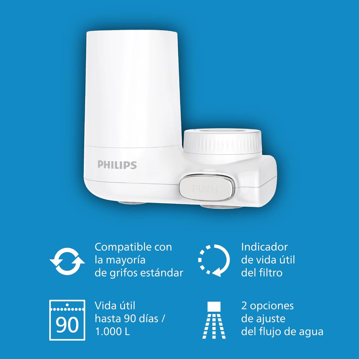 PHILIPS Filtro de agua del grifo, vertical X-Guard, blanco — view 2