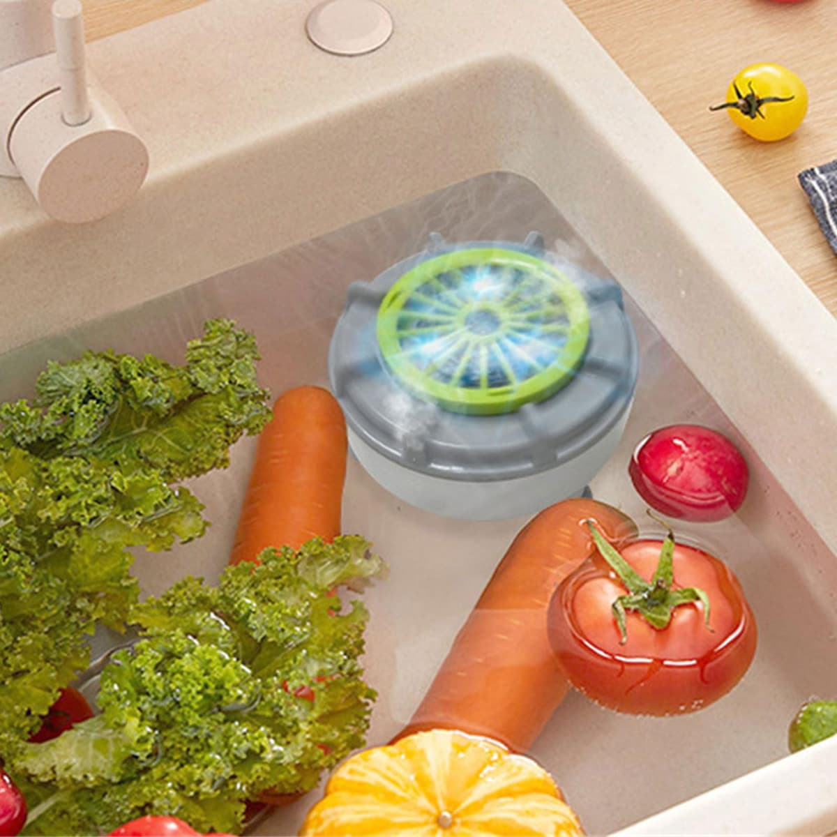 Portable Fruit and Vegetable Washer Cleaning Machine Waterproof USB Automatic Washer Spinner USB Fruit Cleaner — view 2