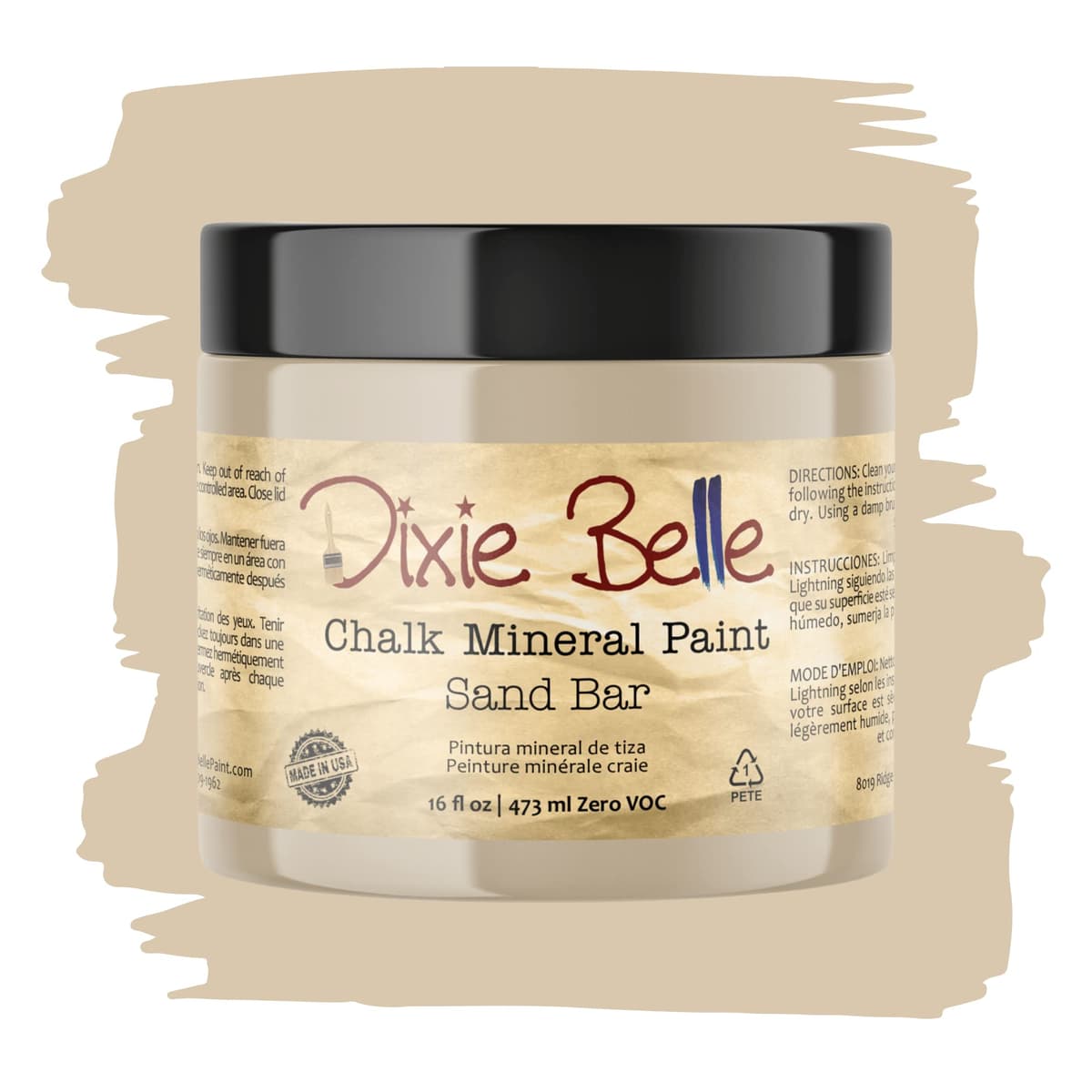 Dixie Belle Paint Company Chalk Finish Furniture Paint - Caviar (32oz) - Matte Black Chic Chalk Mineral DIY Furniture Paint — view 259