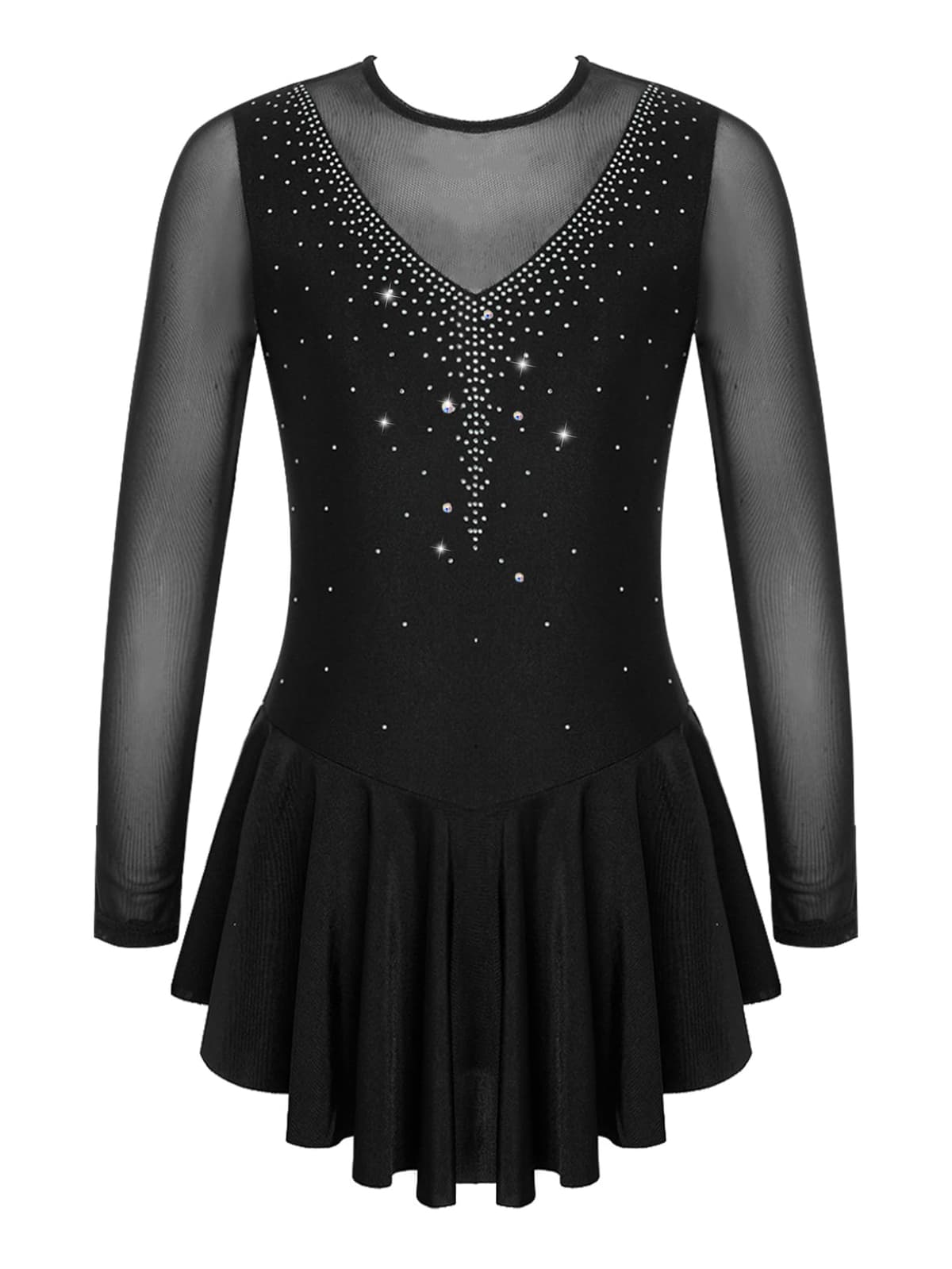 Freebily Vestido de Danza Patinaje sobre Hielo para Niña Leotardo de Manga Larga Maillot de Gimnasia Rítmica Competición Vestido de Bailarina Ballet — view 18