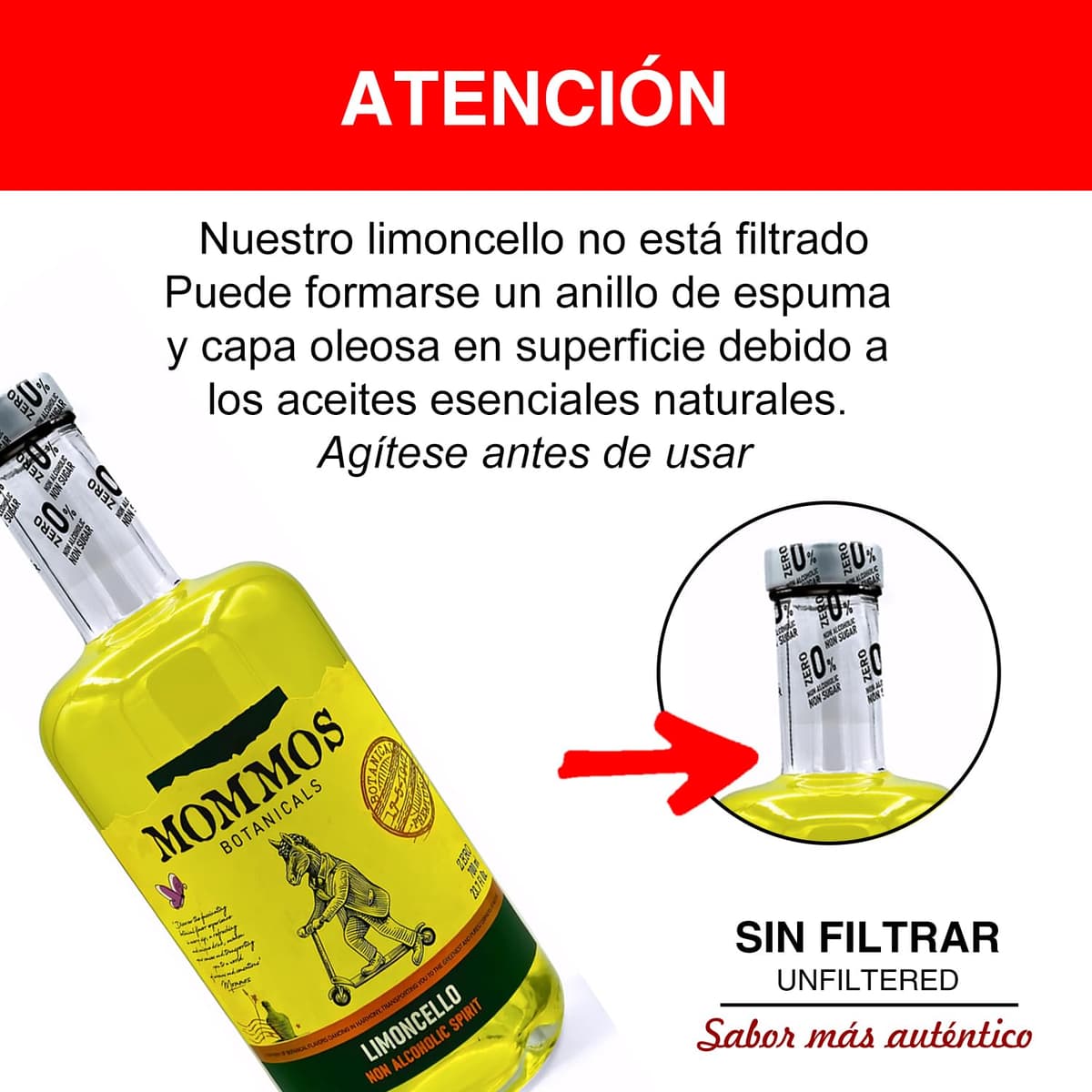 Mommos Limoncello 0.0% - Alternativa LIMONCELLO - Sin alcohol - Sin Azúcar - Bajo en Calorías - Premium - Espirituosa sin alcohol -700ml | Para los amantes de las espirituosas 0% — view 3