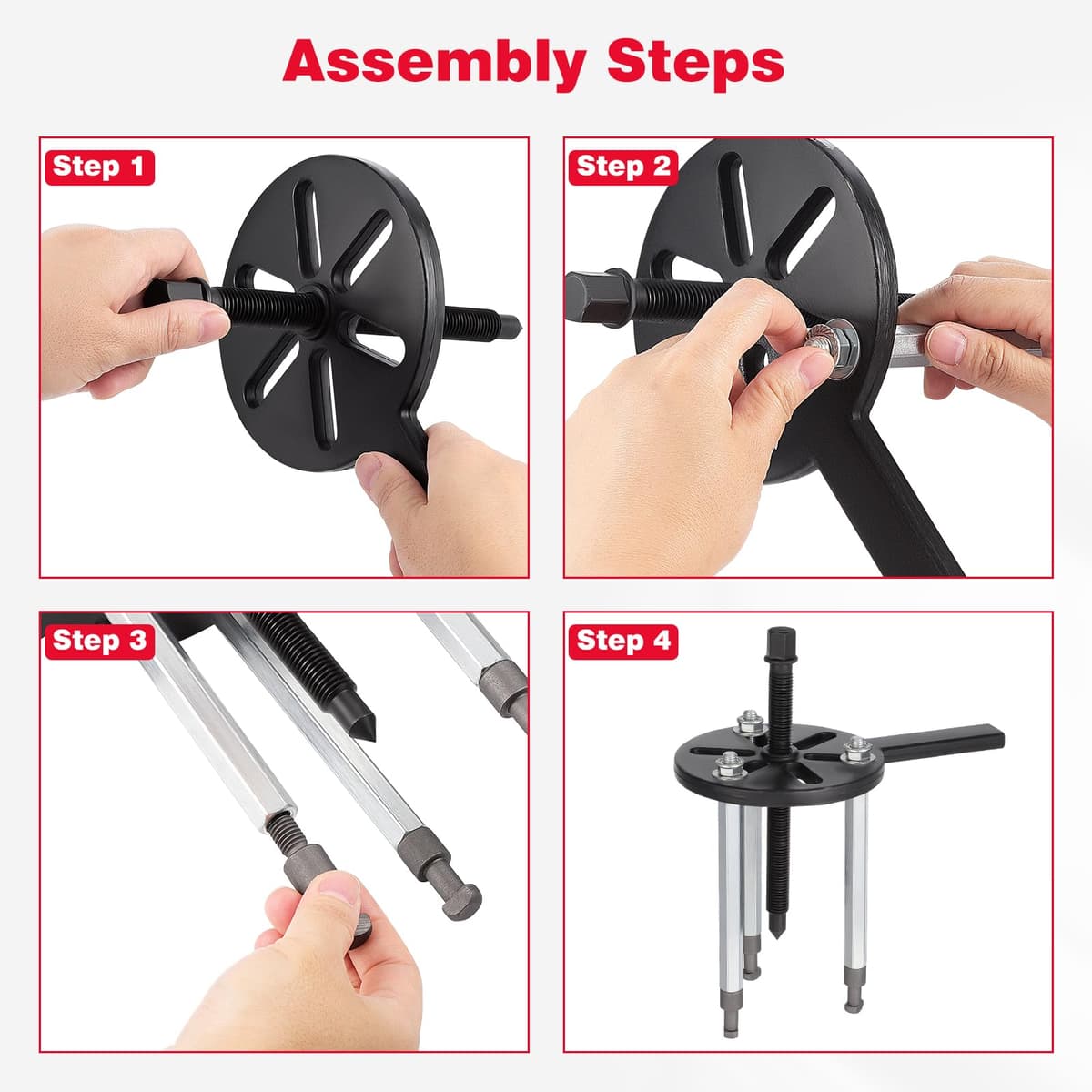 21 Pcs Bearing Puller Set Inner Hole Bearing Puller 3 Jaw Bearing Removal Tool Gear Puller Disassembly — view 5