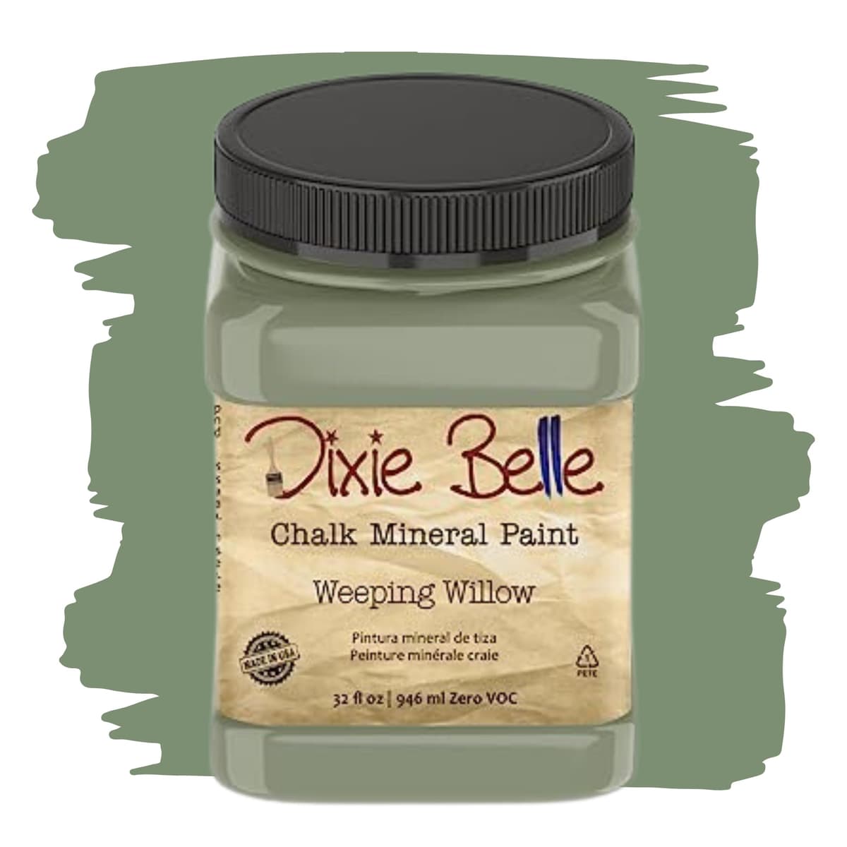 Dixie Belle Paint Company Chalk Finish Furniture Paint - Caviar (32oz) - Matte Black Chic Chalk Mineral DIY Furniture Paint — view 205