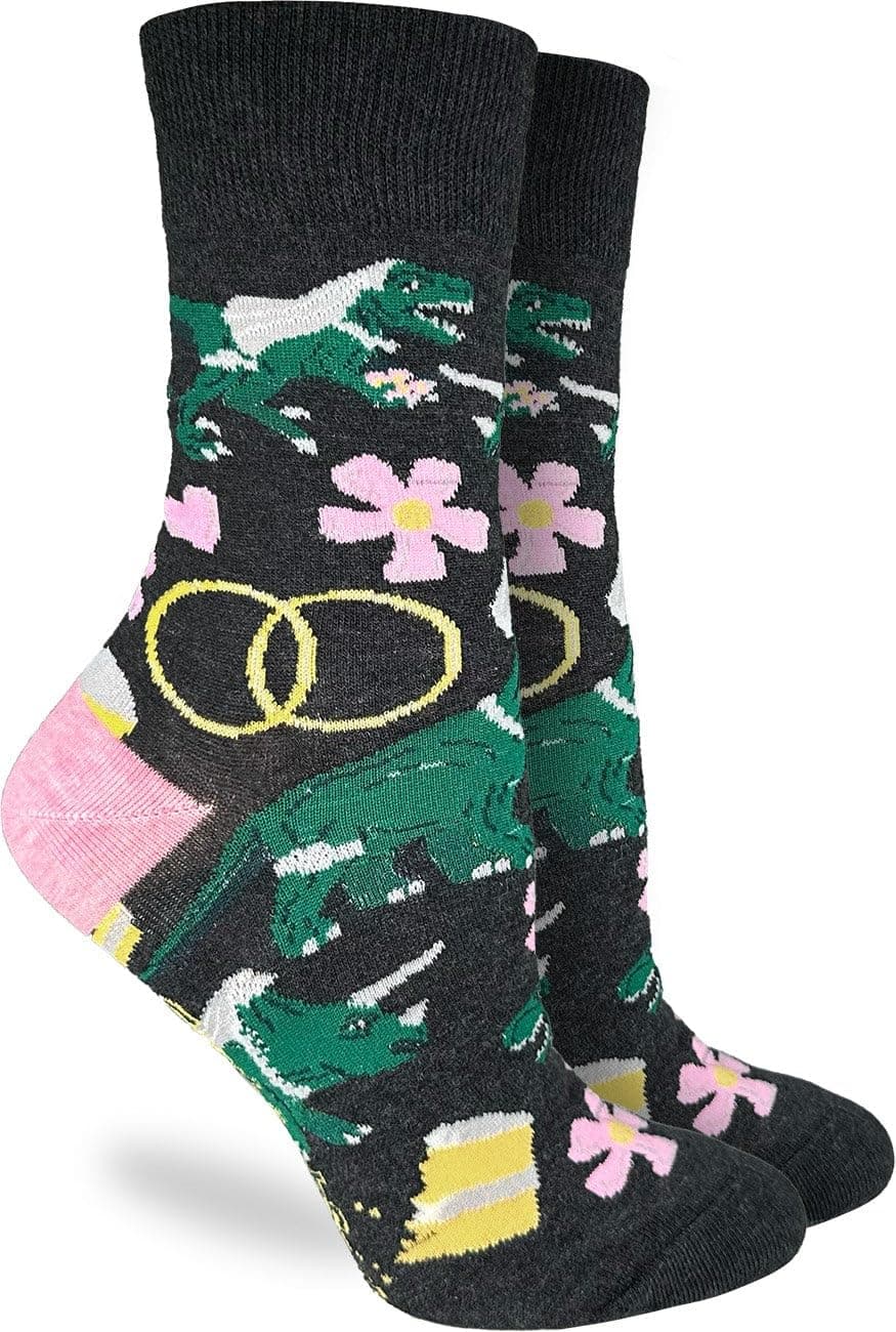 Good Luck Sock Women's Floral Dinosaurs Socks, Shoe Size 5-9 — view 157