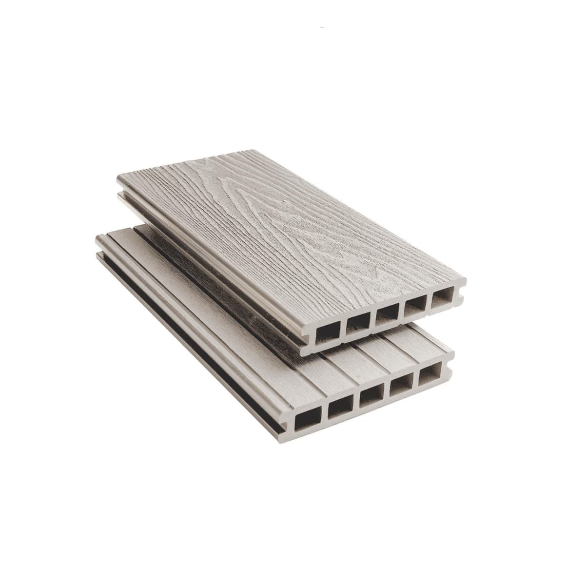 Tuda Grass Direct | Composite Decking Board Sample – Deep Embossed Woodgrain Effect - Grey — view 2