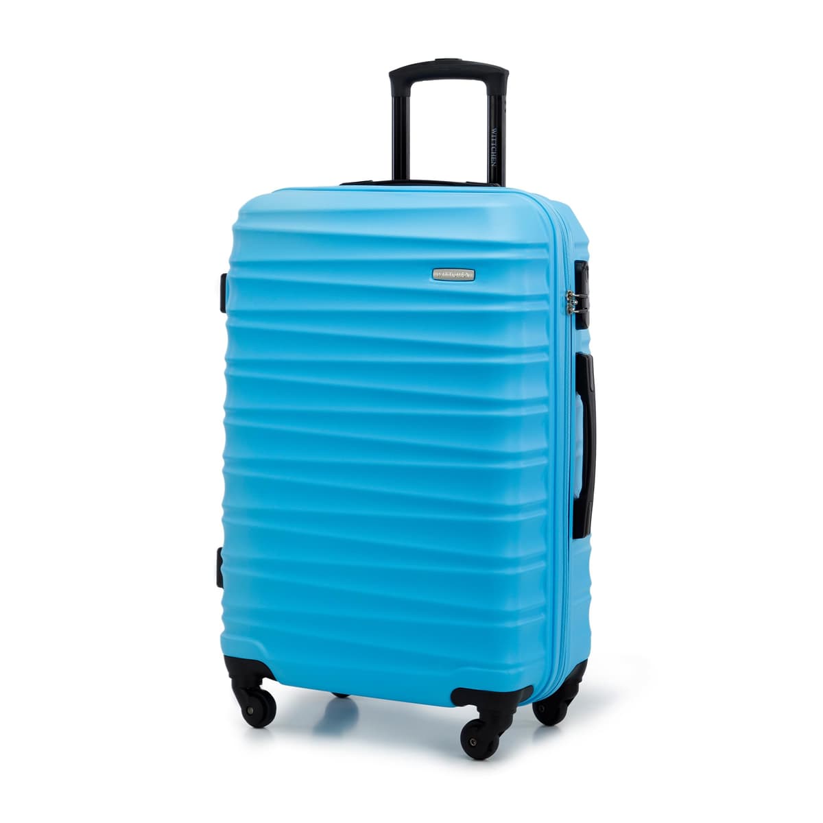 WITTCHEN Maleta Grande Trolley ABS rígido para facturación con 4 Ruedas giratorias Cerradura de combinación asa telescópica Groove Line Negro Ryanair/Vueling/Iberia/easyJet/Iberia Express — view 28