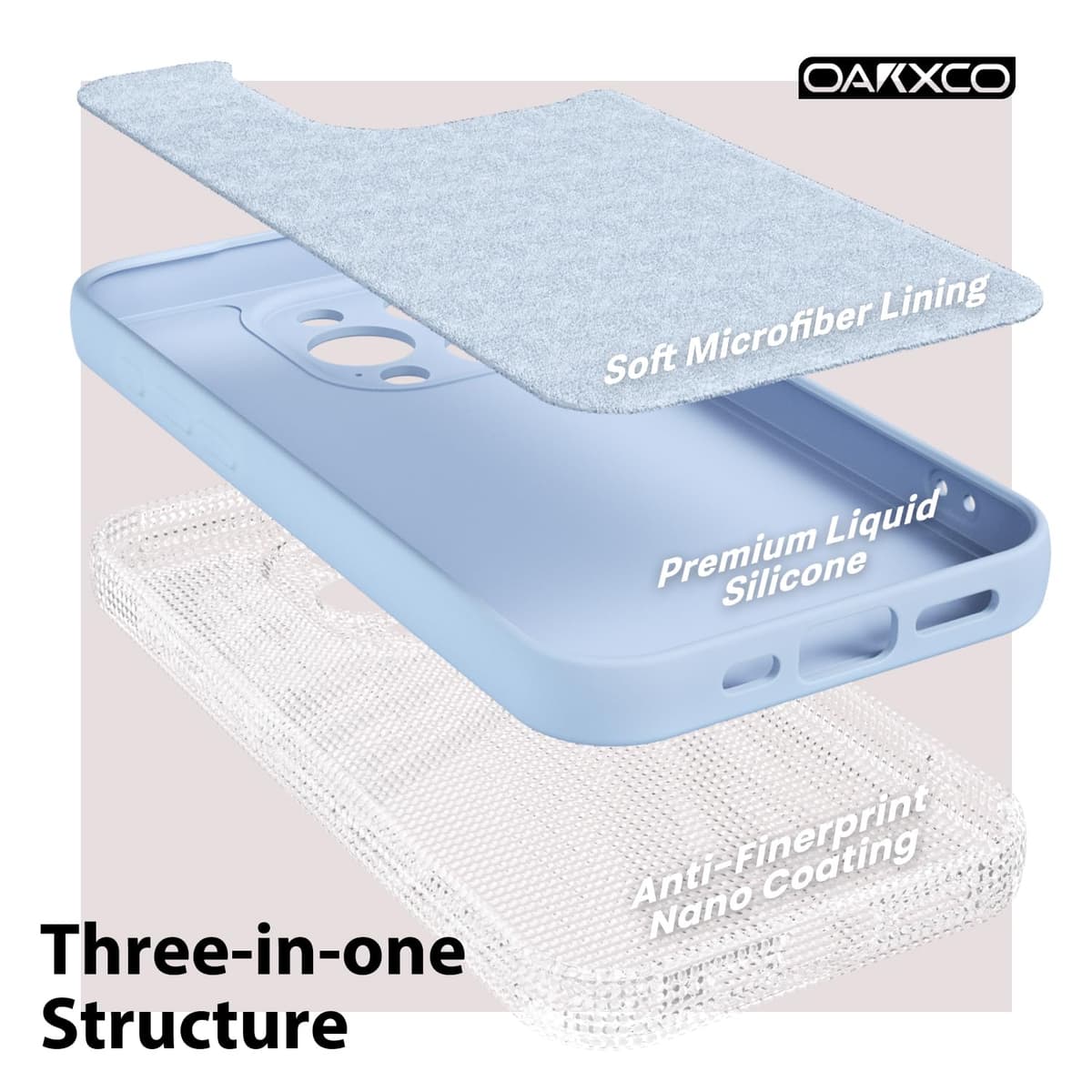 oakxco for iPhone 17 Pro Max Phone Case Liquid Silicone, Cute Thin Slim Grip Soft Rubber Gel for Women Men, Smooth Matte TPU Plain Solid Color Girly Simple Case with Camera Cover, Light Pink — view 1251
