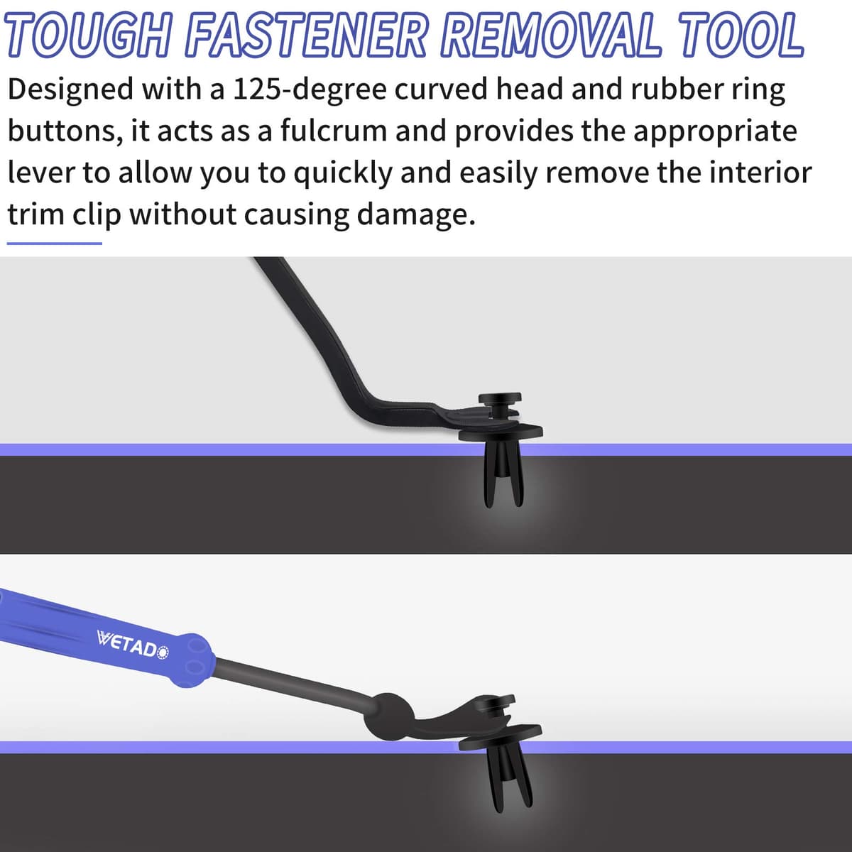 Wetado Trim Removal Tool, Car Upholstery Repair Kit, Car Door Audio Panel Trim Removal Set, Fastener Terminal Remover Tool Set Clips Pry Kit Auto Clip Pliers (8PCS Blue) — view 4