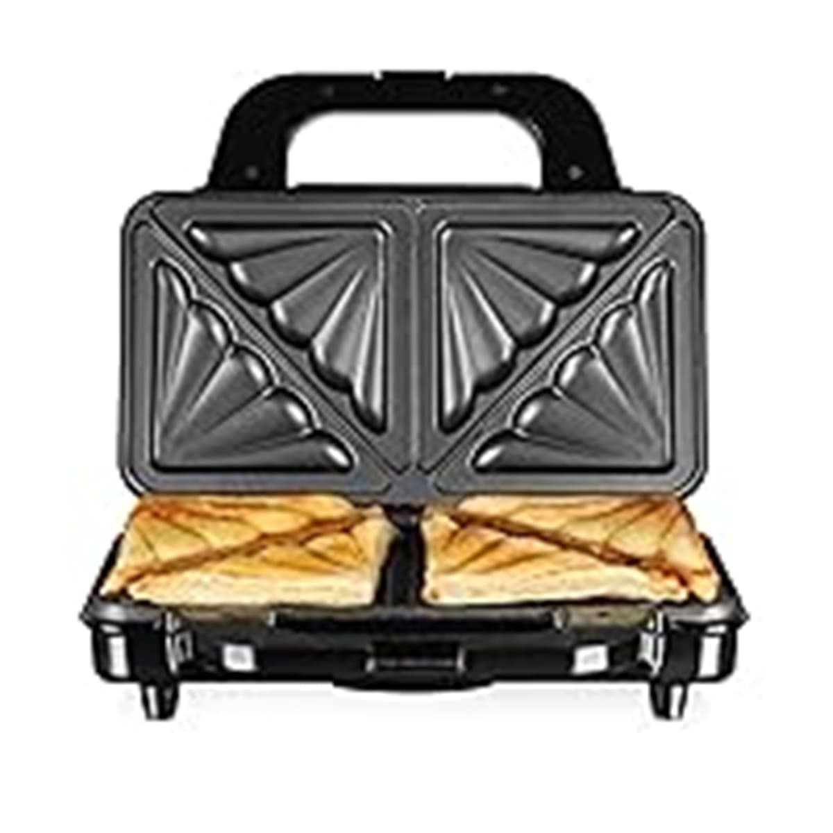 Tower Deep Fill Sandwich Maker with Extra Deep and Easy to Clean Non-Stick Plates, Automatic Temperature Control, 900W, Rose Gold and Black, T27013RG — view 3