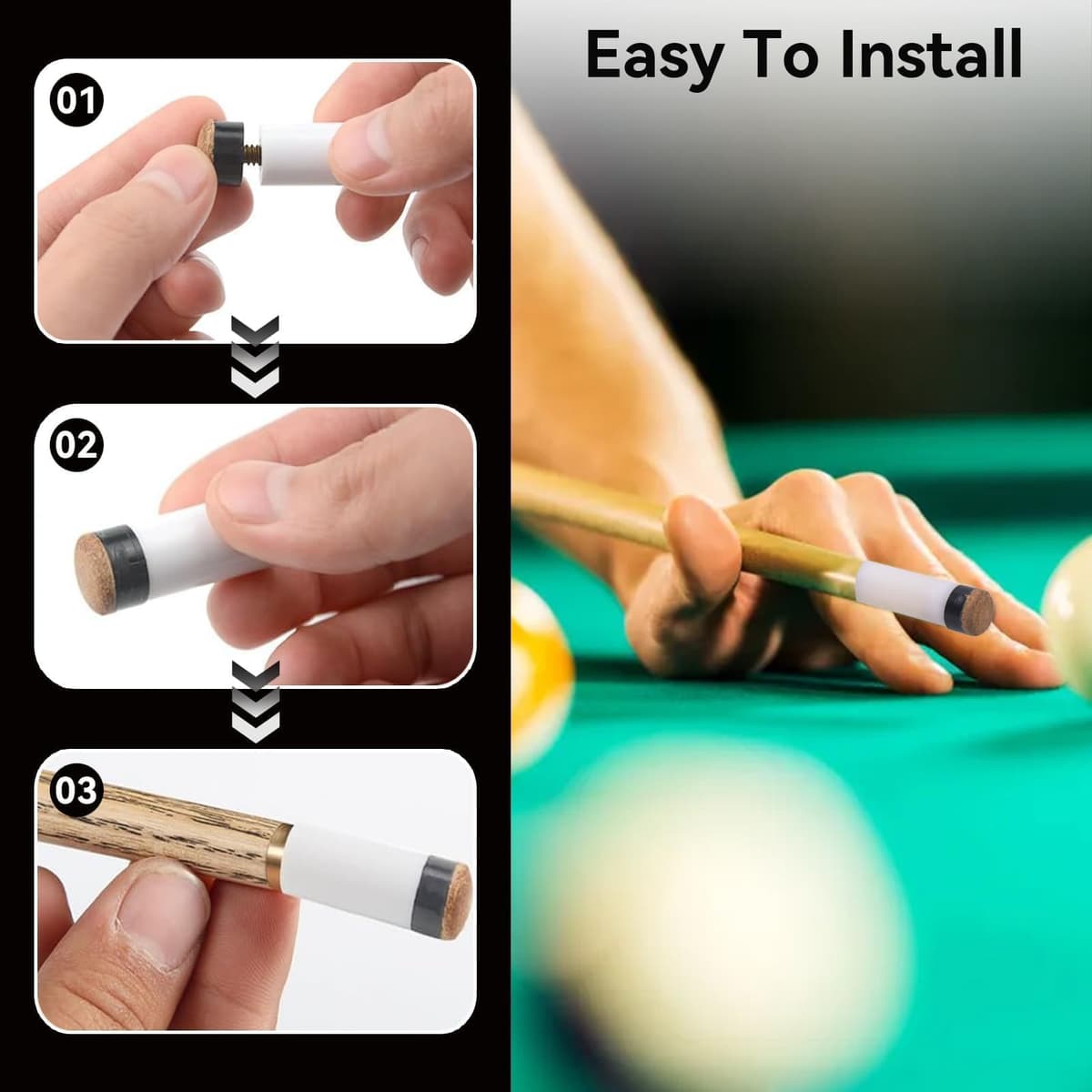 Agatige 10Pcs Puntas De Taco De Billar, 10MM/11MM/12MM/13MM Snooker Pool Cue Consejos Billar Pool Taco Palo De Rosca En Las Puntas De Repuesto para Palos De Billar — view 4