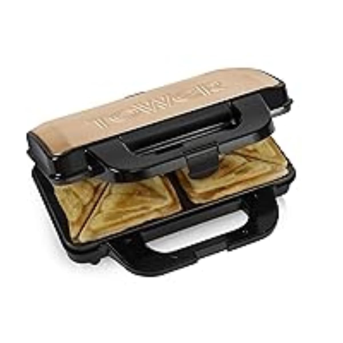 Tower Deep Fill Sandwich Maker with Extra Deep and Easy to Clean Non-Stick Plates, Automatic Temperature Control, 900W, Rose Gold and Black, T27013RG — view 2