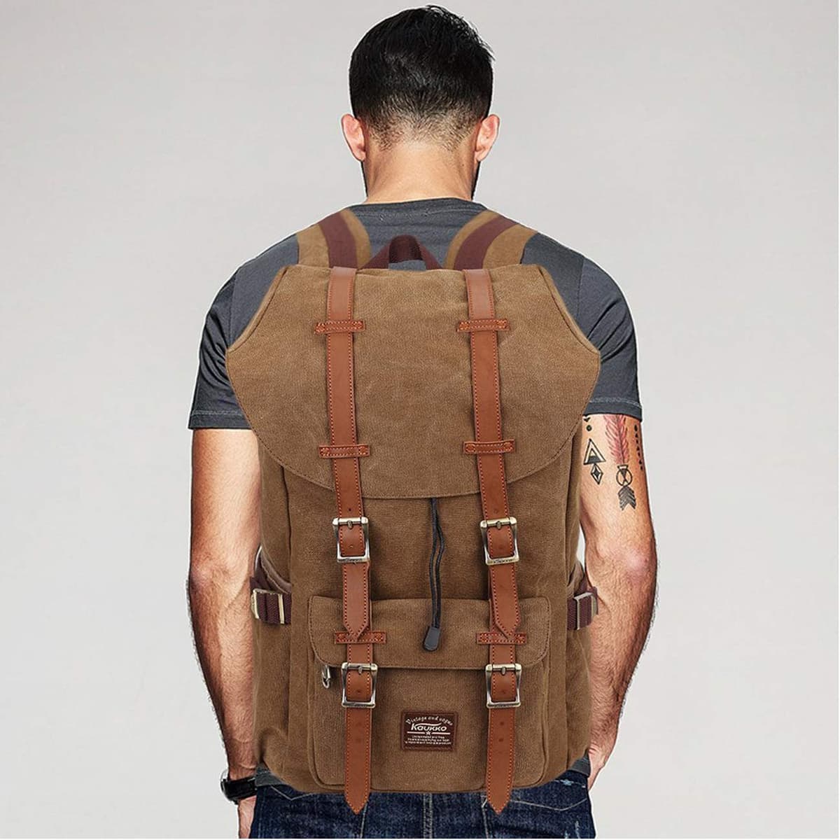 KAUKKO - Mochila unisex bonita y elaborada, con compartimento para portátil de 15 pulgadas, para escuela, universidad, 22 l — view 7