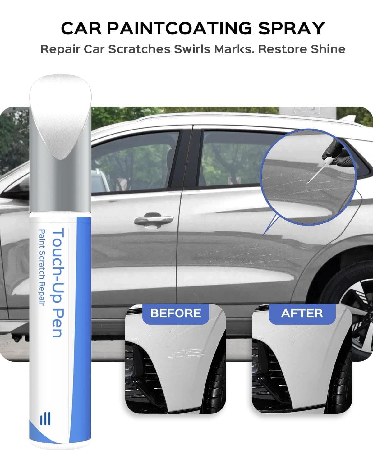 (WA2) Lápiz de retoque para coche Polar White para BYD, coincidencia exacta de chips y arañazos — view 2