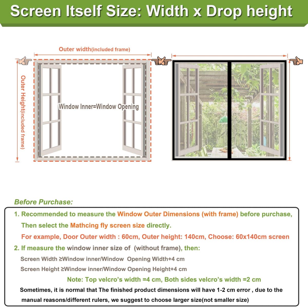 Risareyi Mosquitera Ventana Magnetica 90x120cm, Cierre Automático Cortinas Mosquitera Ventana con Imanes, Entre Aire Fresco, Antimosquitos Mosquitera Puerta Magnetica, Negro — view 7