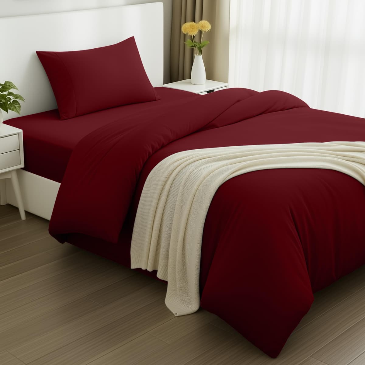 Utopia Bedding 3 Piece Single Bedding Set - Duvet Cover, Fitted Sheet with Pillow case - Soft Brushed Microfiber (Grey) — view 22