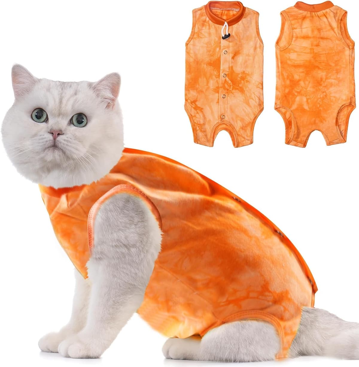 Avont Traje de Recuperación para Gatas Esterilizadas, Ropa Postoperatoria Protectora Antilamido, Chaleco para Cirugía y Heridas Abdominales (Gris Oscuro,L) — view 25