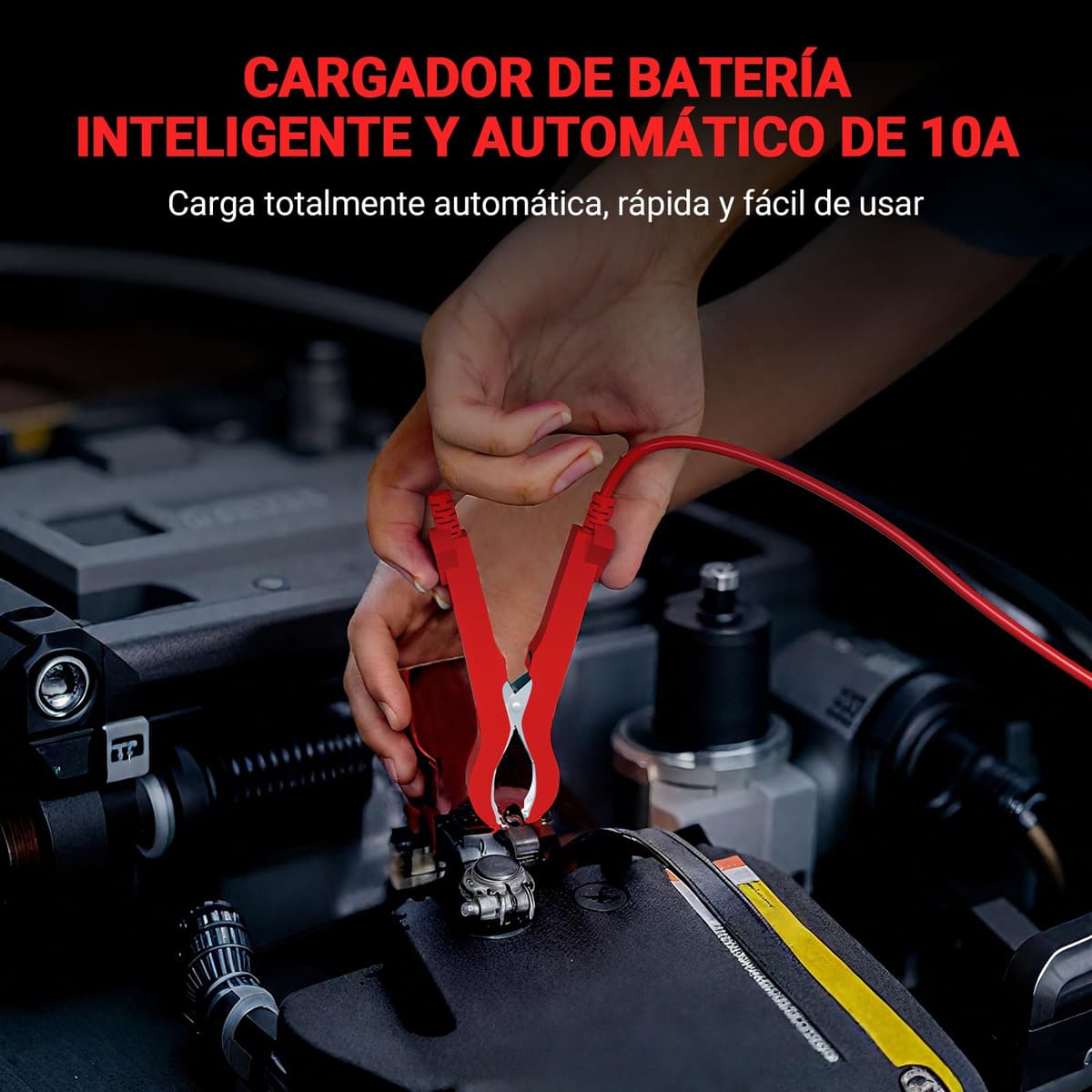 YDBAO Cargador Baterias Coche 12V 10A Cargador de baterias Coche y Moto Inteligente con Reparación y Pantalla LCD y Múltiples Protecciones Cargadors de batería para Auto,Moto, Camión, AGM, SLA, Gel — view 3