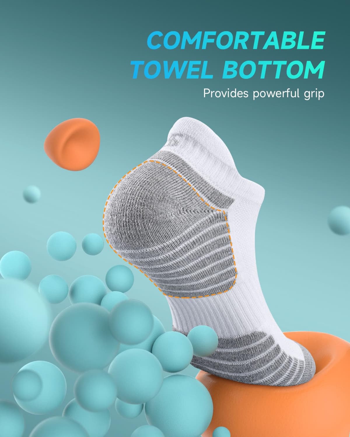 TANSTC Mens Running Socks Anti-Blister Cushioned Sports Socks Trainer Socks for Men Women Cotton Ankle Socks Low Cut Breathable Athletic Sock(6 Pairs) — view 5