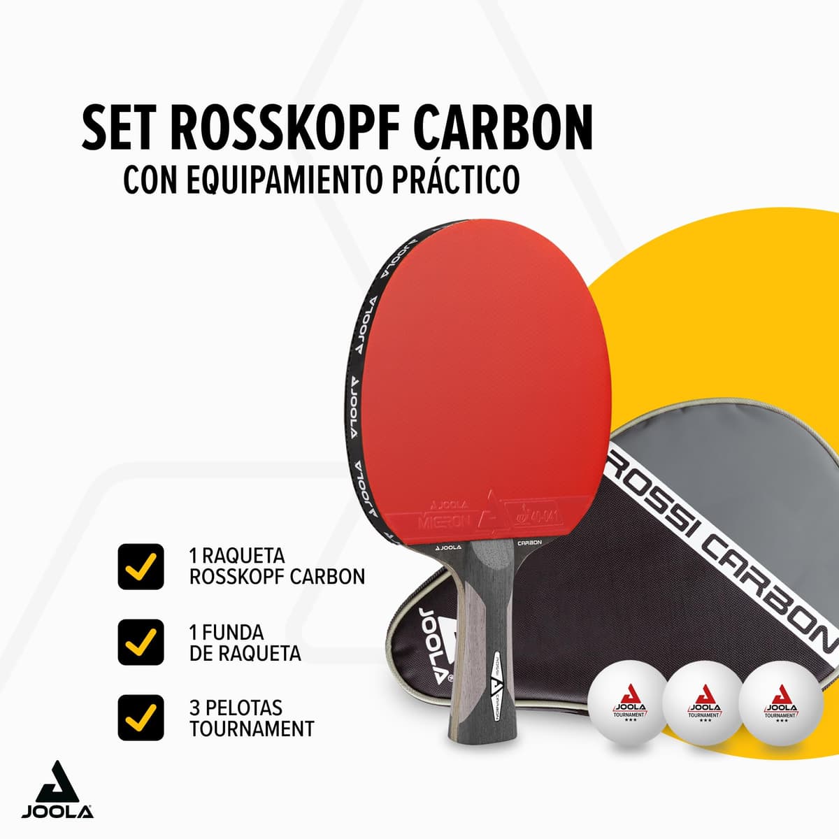 Palas Profesionales de Tenis de Mesa JOOLA Homologadas por la ITTF - Infinity Carbon, Mega Carbon y Rossi para Jugadores Avanzados y Competiciones — view 2