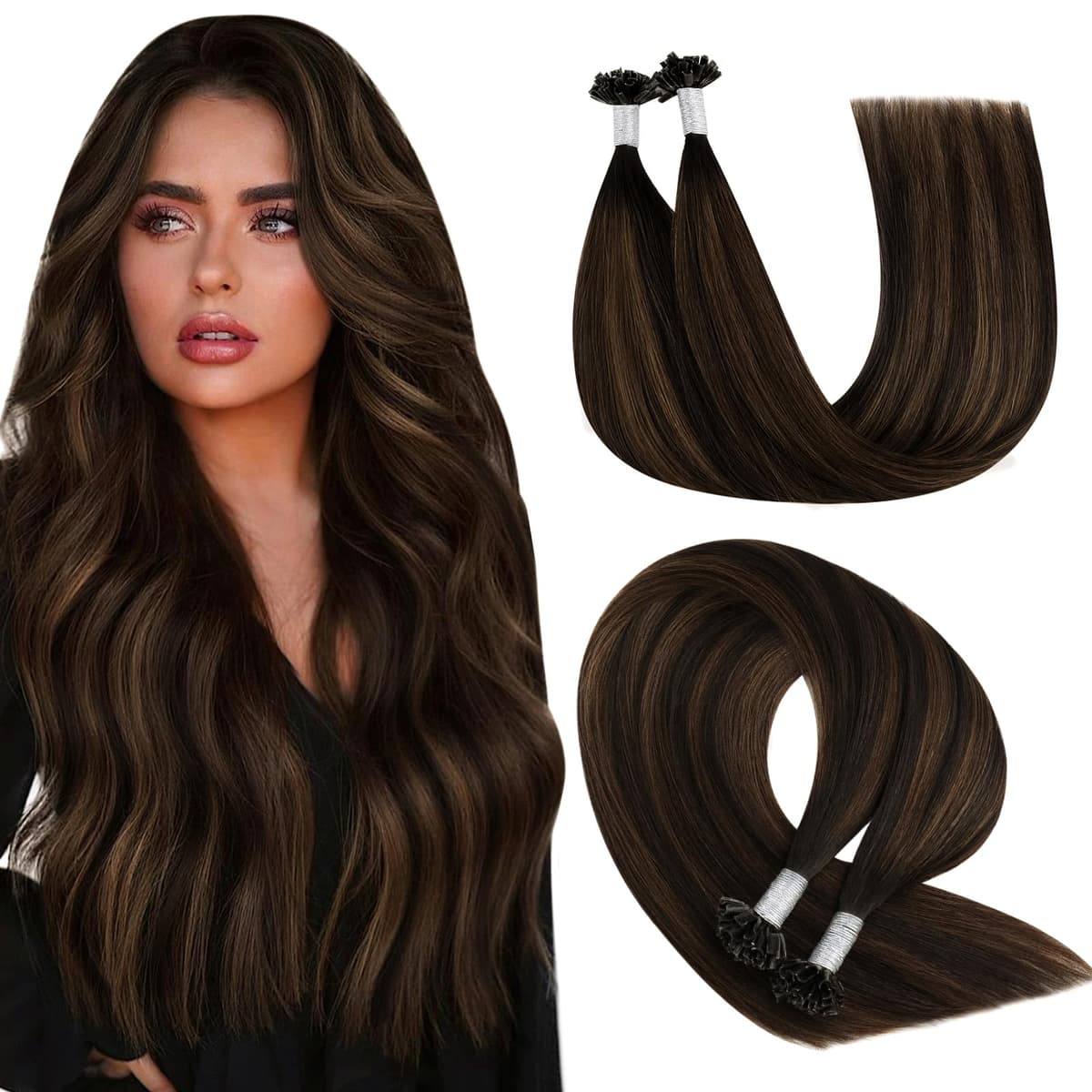 YoungSee Nano Hair Extensions Blonde 16inch Nano Beads Hair Extensions Warm Ash Blonde Highlight Bleach Blonde Nano Ring Hair Extension Highlight for School Soft Cold Fusion 50s 50g — view 48