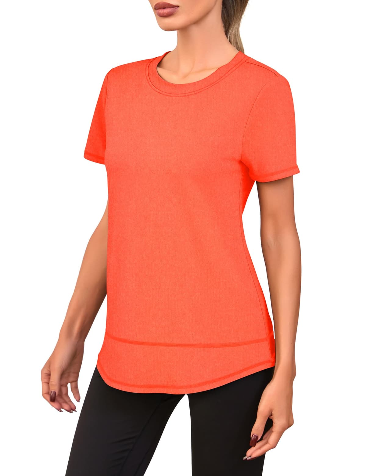 Camiseta Deportiva Mujer Slim Fit Camisetas de Manga Corta Ropa Deporte Secado Rápido para Yoga Running Fitness — view 4
