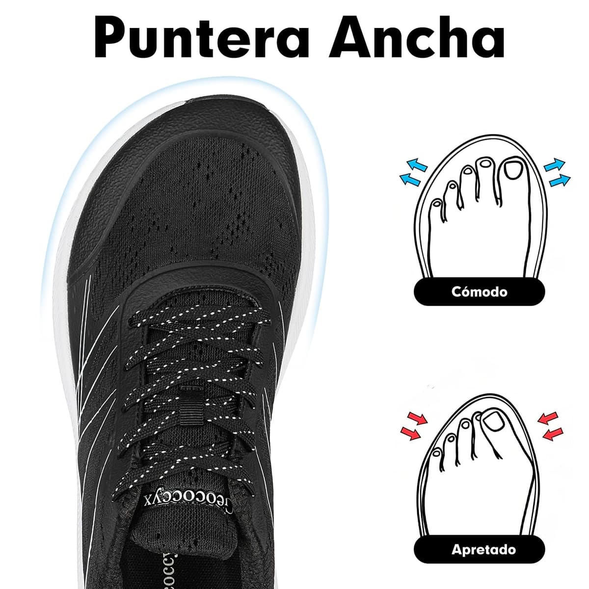Zapatillas Running Hombre Puntera Ancha Zapatos de Deportivas Transpirables para Correr 39-46 EU — view 2