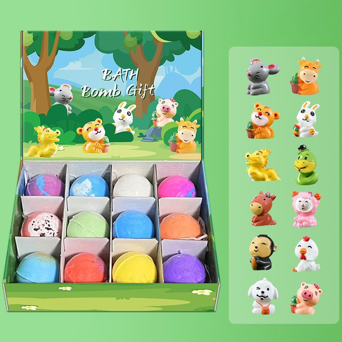 Pelota De Baño para Niños, Bolas De Sal De Gaseosas - Pelota De Baño con Juguetes, Land & Sea Toys Bola Orgánica Natural Hecha A Mano para Niños para Cumpleaños, Halloween, Navidad — view 3