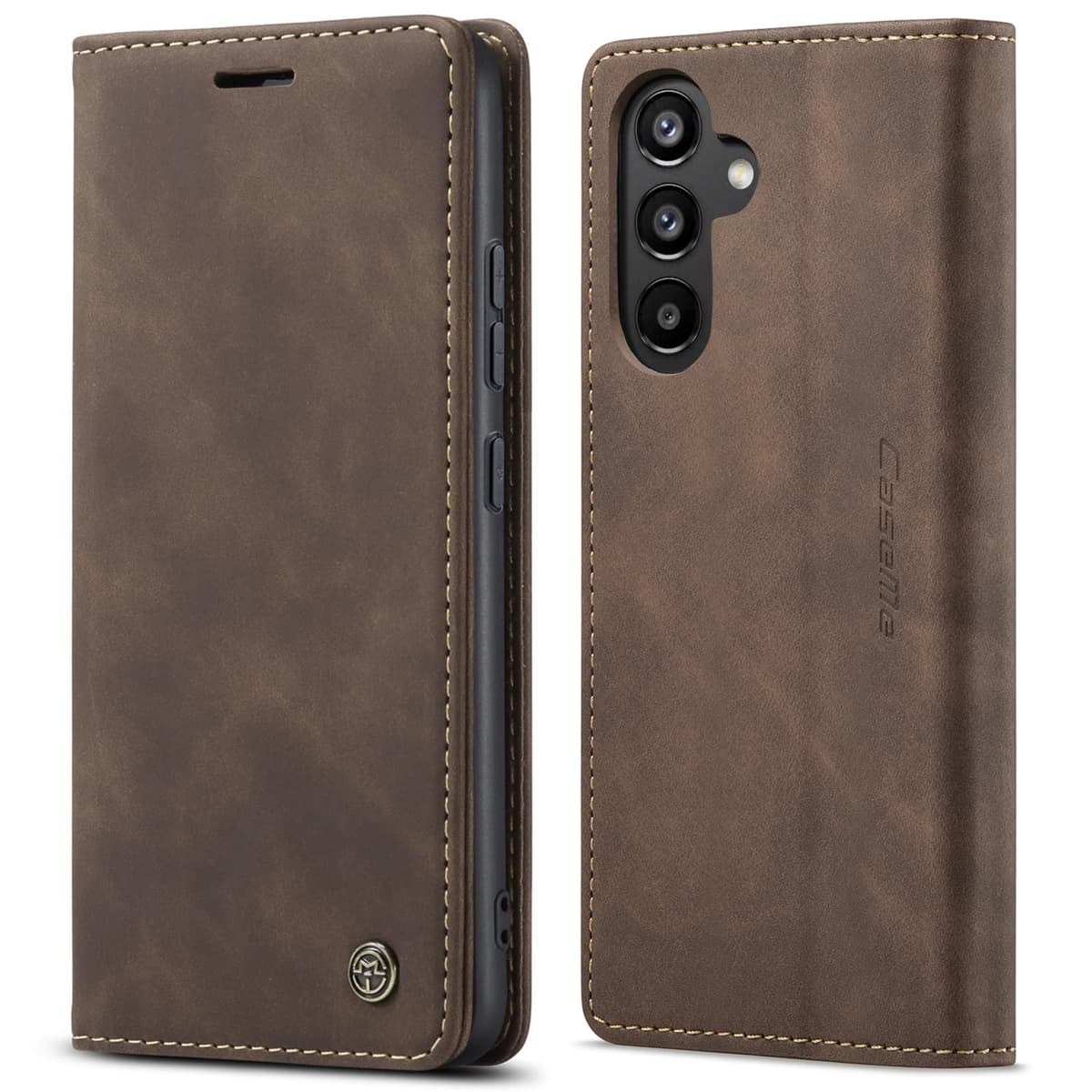 for Samsung Galaxy A34 5G Case, Flip Wallet Leather Case with Card Holder Magnetic Closure Shockproof Kickstand Protective Phone Cases Cover for Galaxy A34 6.6 Inch,Coffee — view 9
