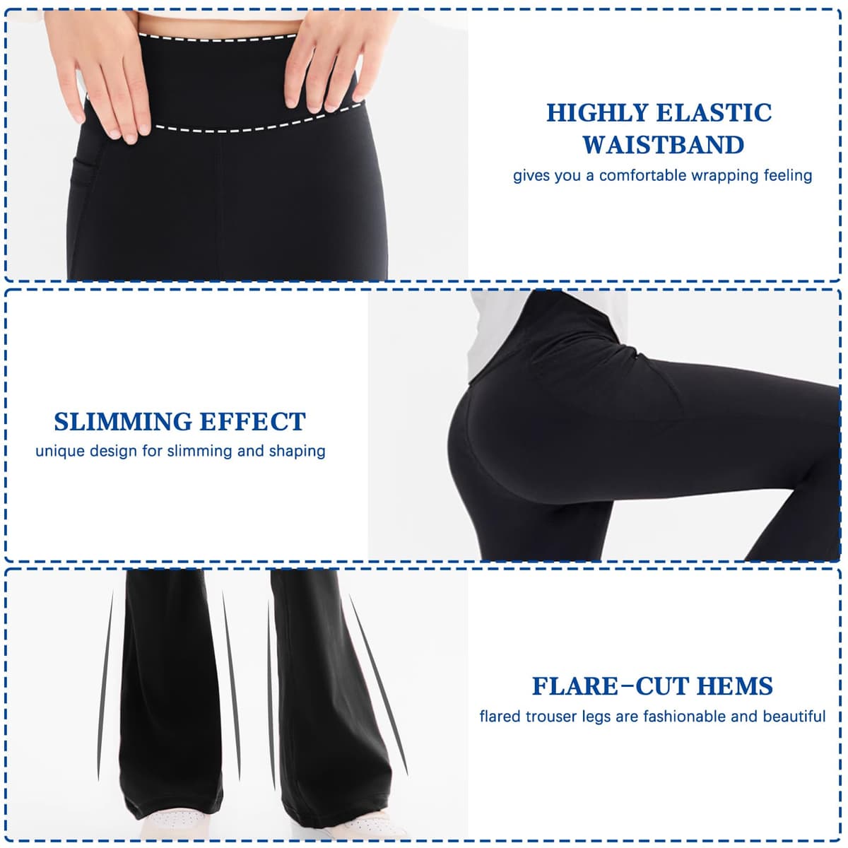 Sahunfri Girls Flared Leggings High Waisted Tummy Control Yoga Pants for Kids, Breathable Stretchy School Trousers Suitable for Dance — view 4
