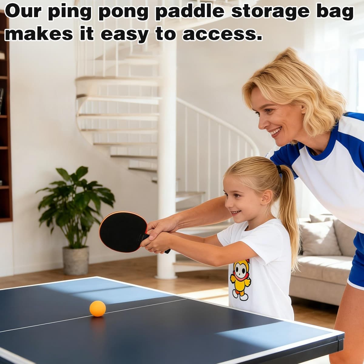 CYUXING Bolsa de Almacenamiento para Palas de Ping Pong con Malla, Accesorios Negros Sencillos para Pelotas y Palas, Soporte Deportivo con Correas, fácil de Instalar — view 3