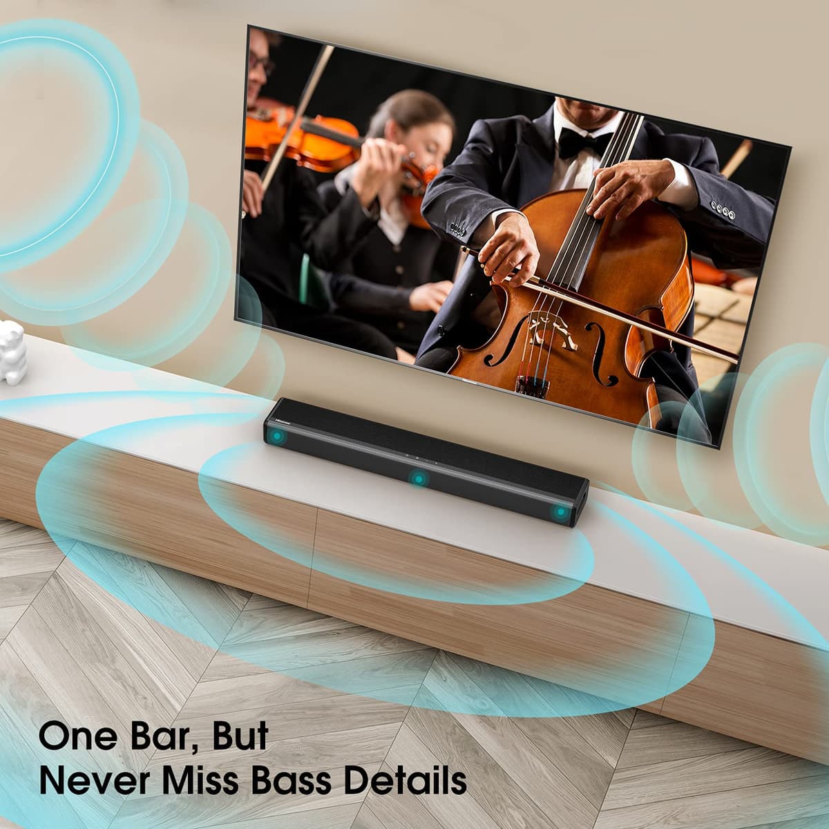 Hisense HS214 Soundbar All-in-one, Wireless Bluetooth, Powerful Bass Built-in, Compact Design, AUX, HDMI, USB, TV, PC Speaker — view 5
