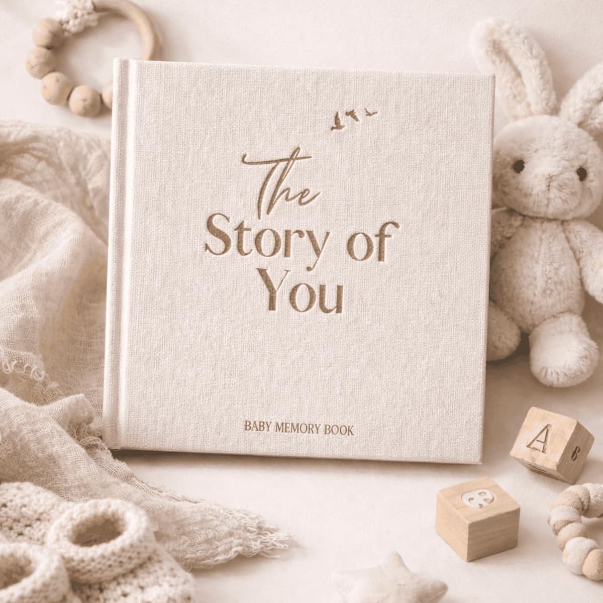 Keepsake Memory Book for Baby Boy or Girl Timeless First 5 Year Baby Book A Milestone Book to Record Every Event from Birth to Age 5 Gender Neutral Journal Scrapbook Photo Album (Beige) — view 2