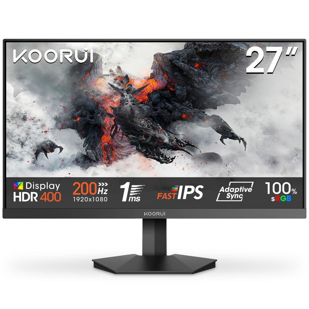 KOORUI G2411P 24 Inch Gaming Monitor, 200Hz, Fast IPS, HDR 400, Full-HD 1080P, 1ms, Adaptive Sync, VESA Mountable, HDMI/DP, Low Blue Light, 99% SRGB — view 15