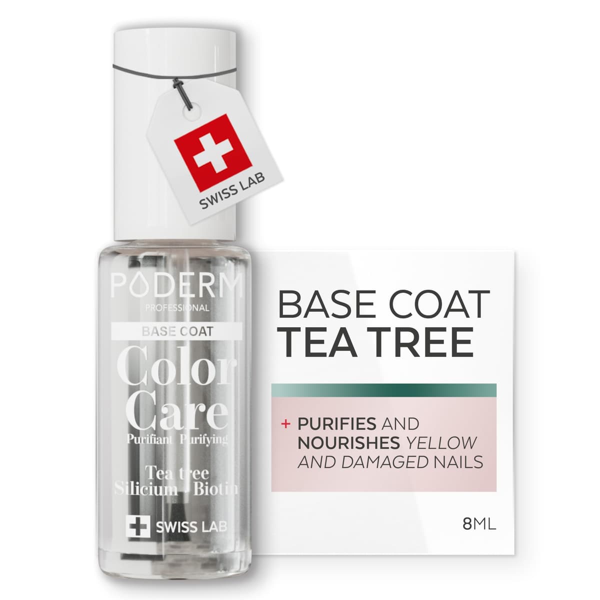 PODERM Nail Care Polish with Tea Tree - Rosewood | Swiss Lab - 8ML | Enriched with Tea Tree, Silicon & Biotin | Purifies, Clarifies & Nourishes Yellow Nails | Created by a Podiatrist — view 15