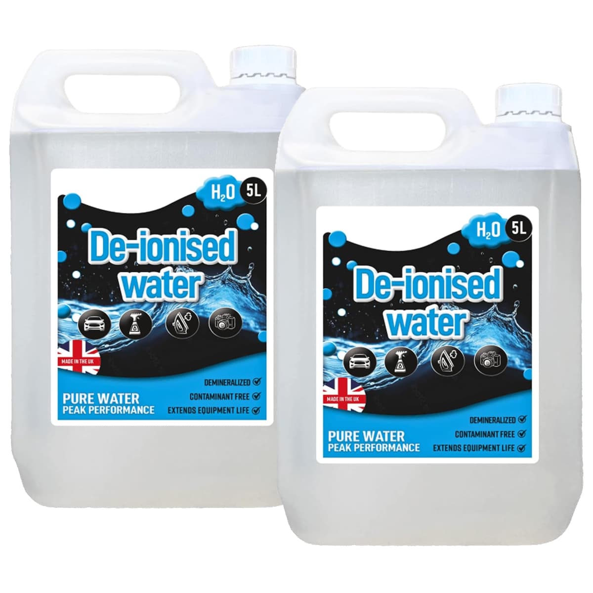 STORM TRADING GROUP Deionised Water 10L For Steam Irons, Car Batteries, Windscreen Fluid & Antifreeze Demineralised Water, Reduces Limescale Deposits & Water Stains
