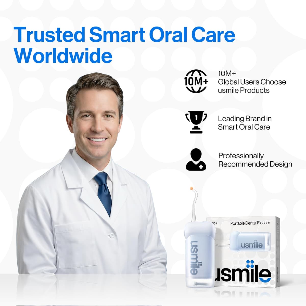 usmile Irrigador bucal portátil C10 – 95 días de duración de la batería, 4 modos de limpieza, depósito de 180 ml, IPX7 resistente al agua, ideal para viajes, aparatos ortopédicos, implantes y encías — view 3