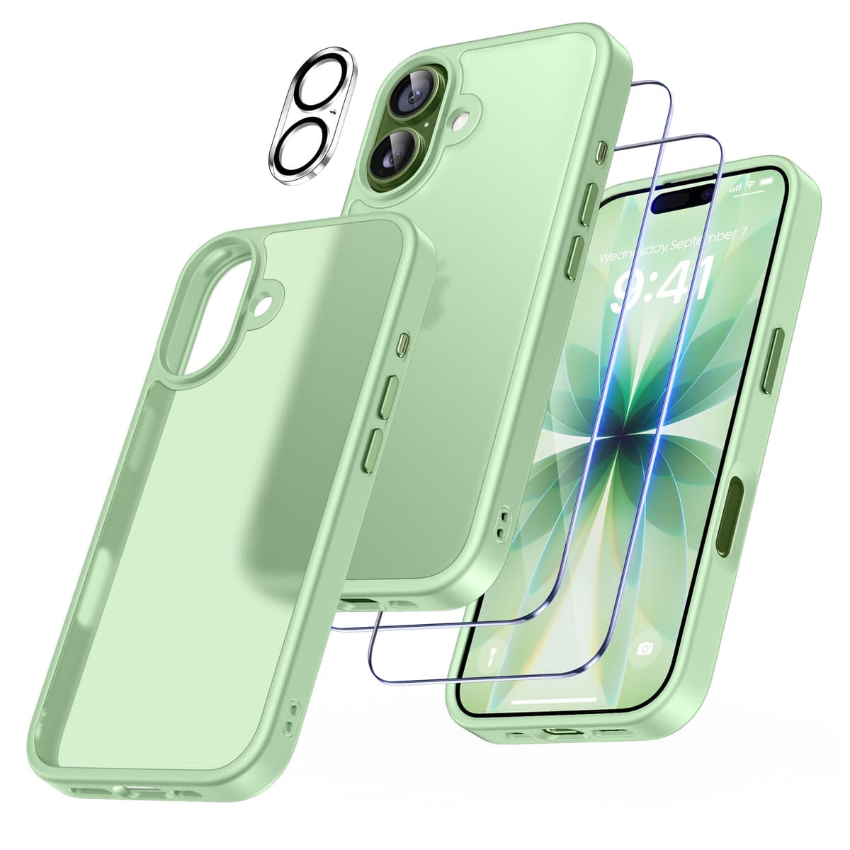 FLLAO 4 en 1 Funda para iPhone 15 con 2 Protector Pantalla y 1 Protector Lente Cámara, [Almohadilla de Aire integrada] Antigolpes Antiarañazos Carcasa 6,1 Pulgadas, Transparente — view 89
