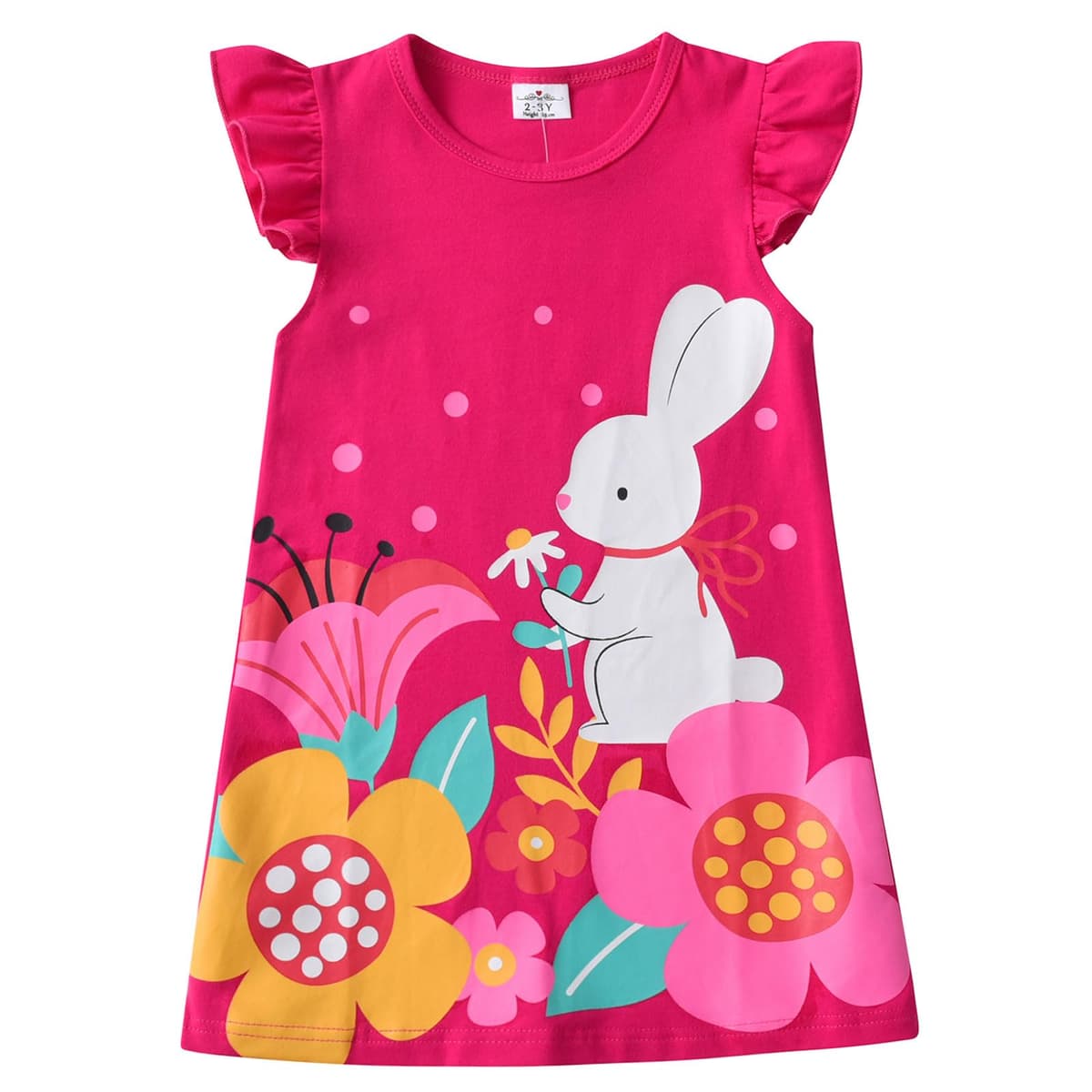 VIKITA Vestido para Niñas Manga Larga Algodón Princesa Casuales Bebe Niñas 2-8 años — view 7