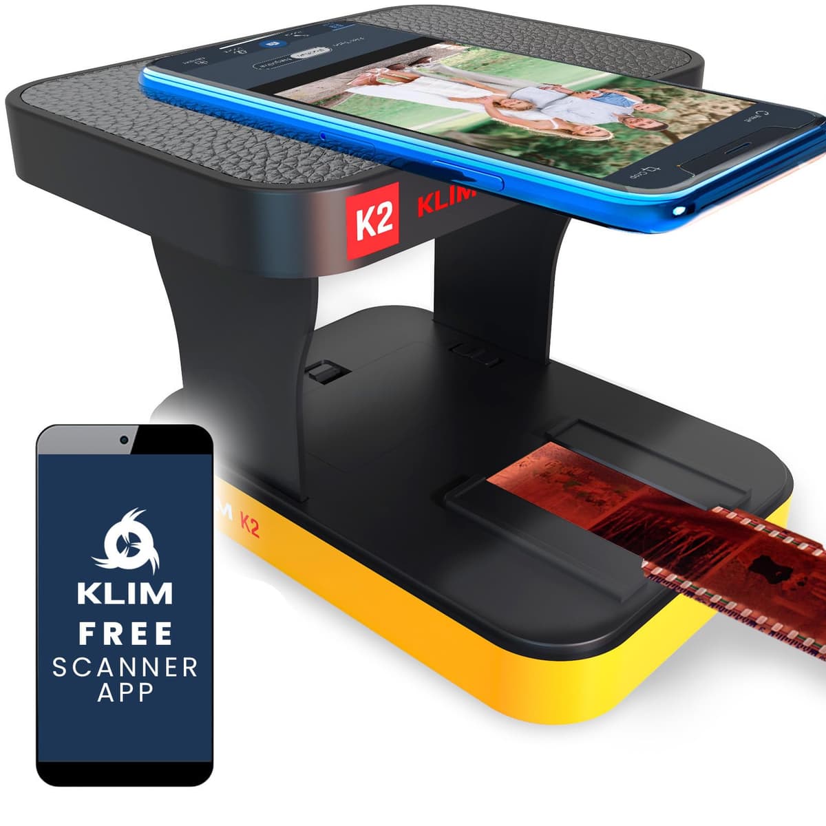 KLIM K2 Escaner Negativos 35mm - App Gratuita - Escáner de Positivos, Escaner de Diapositivas, Visor Diapositivas, Digitalizador Negativos - El Mejor escáner para Fotos Antiguas - Naranja y Gris — view 8