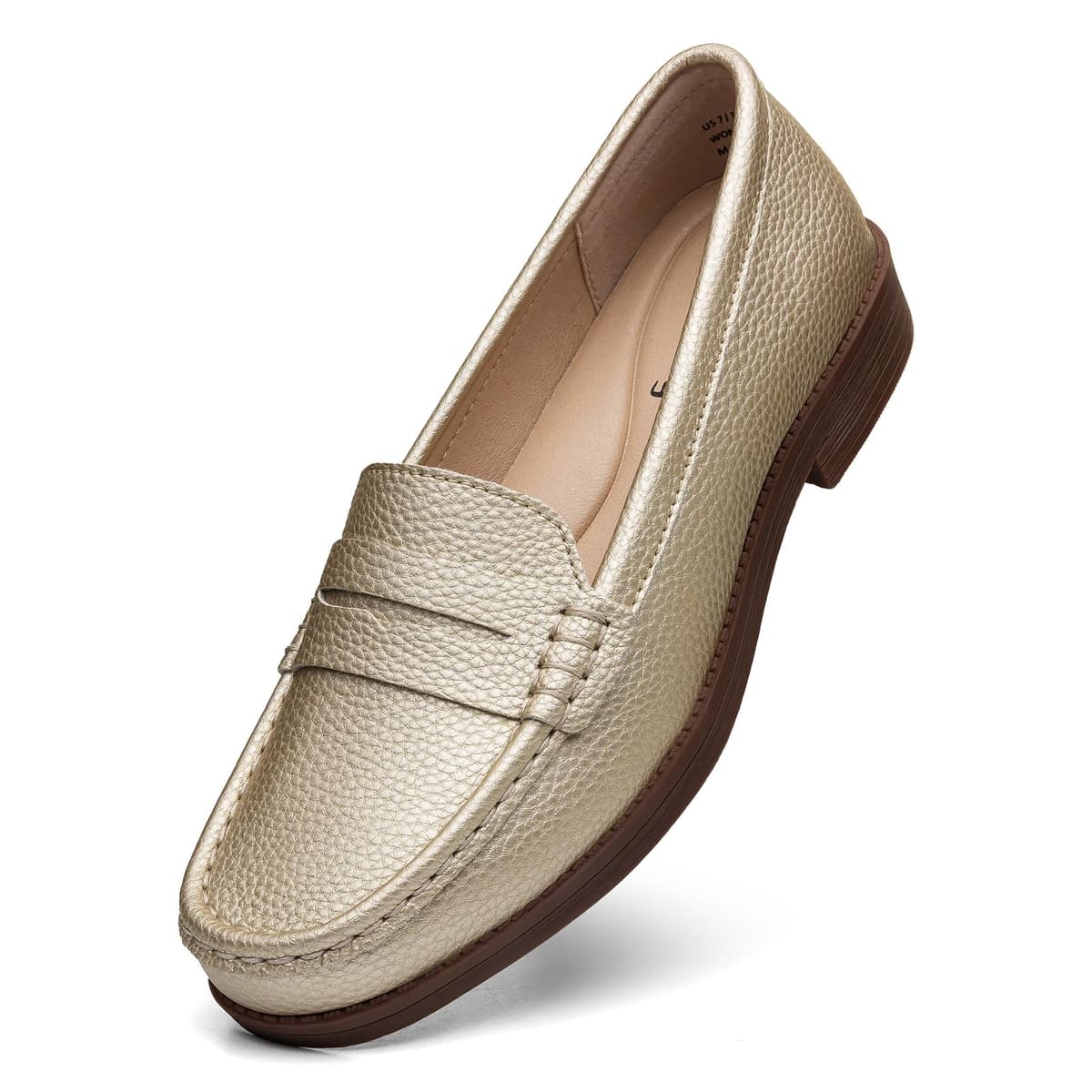 Women's Comfortable Leather Penny Loafers Slip On Business Casual Dress Shoes Lightweight Office Work Flats Everyday Walking Shoes for Women — view 12