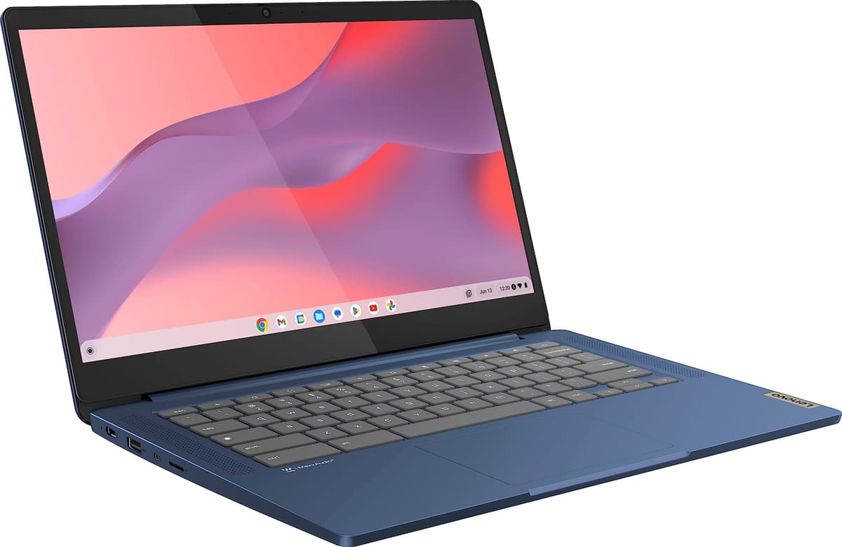Lenovo Flagship Chromebook, 14'' FHD Touchscreen Slim Thin Light Laptop Computer, 8-Core MediaTek Kompanio 520 Processor, 4GB RAM, 64GB eMMC, WiFi 6,Chrome OS, Abyss Blue — view 3
