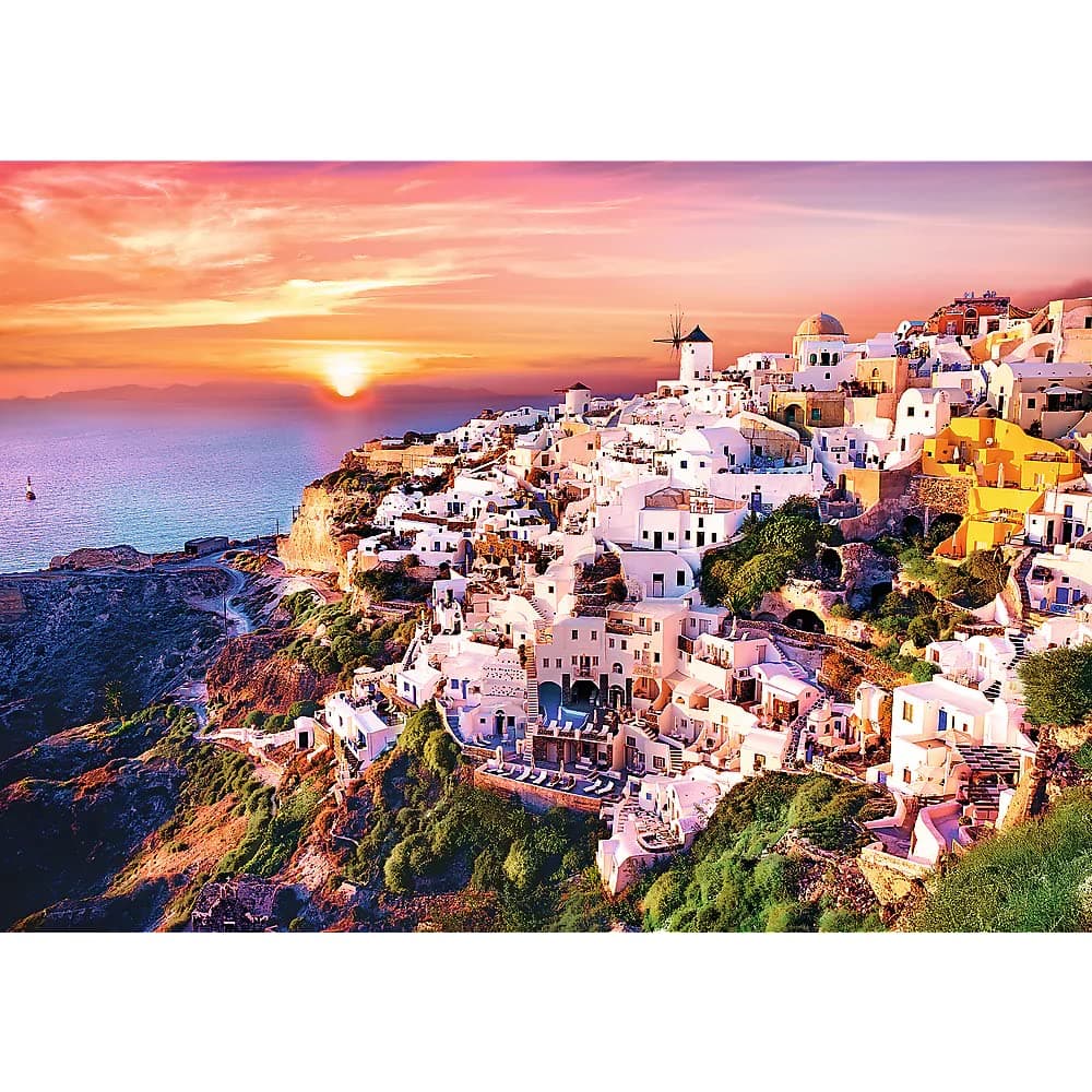 Trefl, Puzzle, Atardecer en Santorini, Grecia, de 1000 Piezas, Isla Griega, Vista a la Bonita Ciudad, Rompecabezas DIY, Pasatiempo Creativo, Regalo — view 2